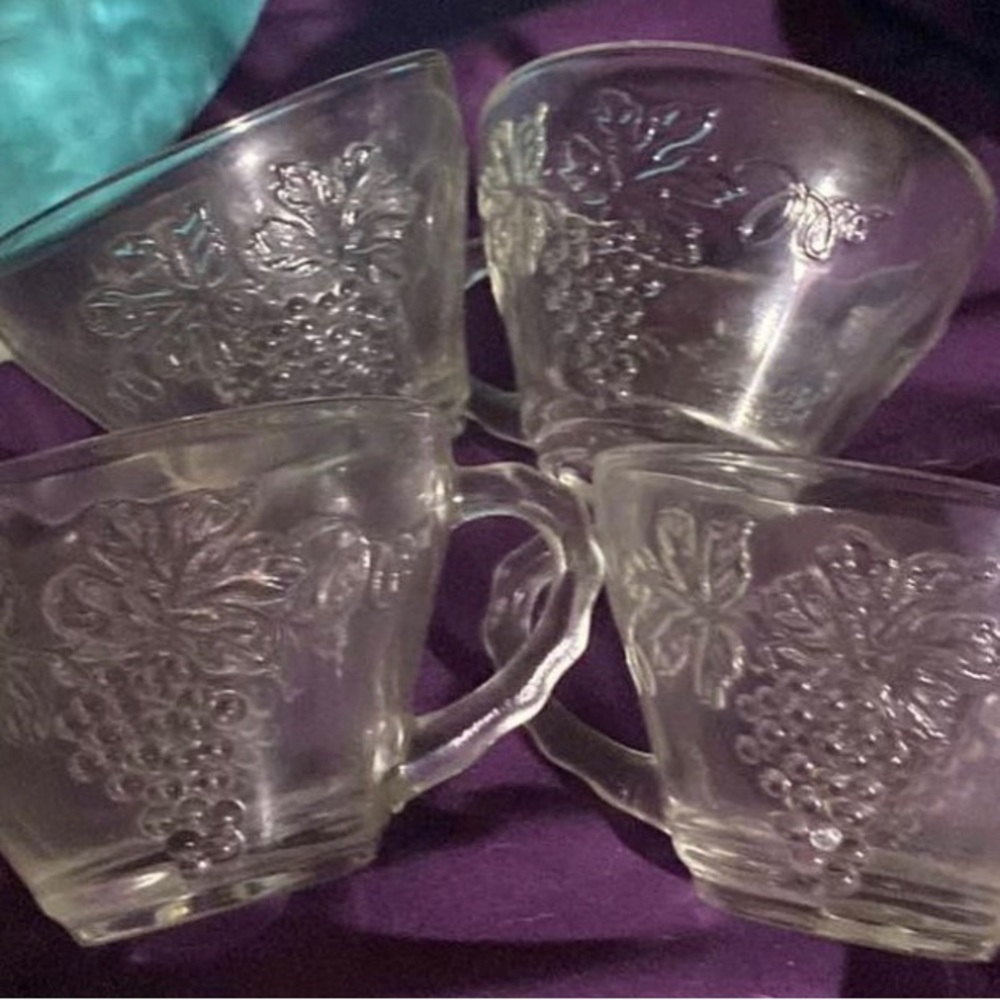 vintage grape leaf punch cups